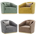 Modern Single Sofa In Multiple Colors With Comfortable Cushions And Stylish Upholstered Design 3d model