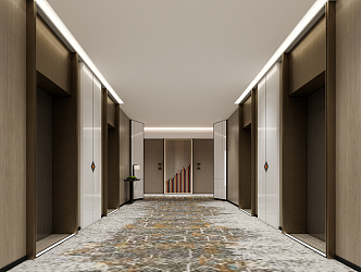 Elevator Room Modern Elevator Hall Hotel 3d model