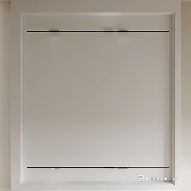 Modern Simple White Ceiling Design With Smooth Surface And Recessed Lighting 3d model 