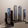 Smart Electronic Door Handles With Digital Keypad Display And Modern Design Features 3d model