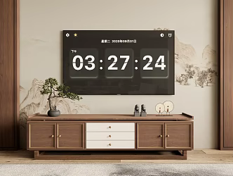 New Chinese TV Cabinet TV Background Wall 3d model