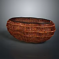 Oval Shaped Woven Basket In Natural Brown For Home Decor And Storage