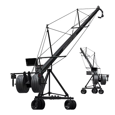 modern crane movie crane camera black 3d model modern crane movie crane camera black 3d model