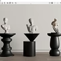 Modern Black Side Tables With Sculptures In Various Designs For Modern Living Room Interior