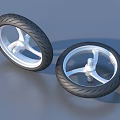 Two Black Rubber Tires With Silver Rims For Household Daily Use Items