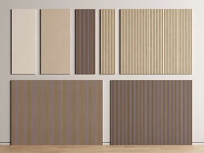 Wall Panel Grille Panel Wood veneer Decorative Panel Solid Board Wood Grille TV Background Wall model