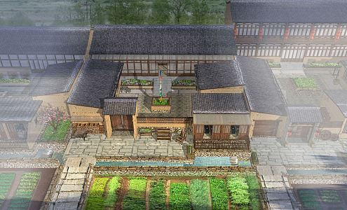 Chinese Style Folk House Rural Folk House 3d model