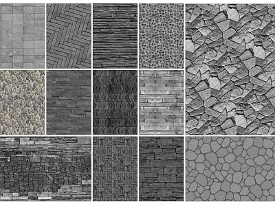Garden Accents With Diverse Paving Texture Patterns And Natural Stone Designs 3d model