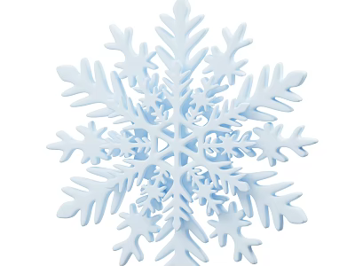 White Snowflake Decorative Ornament For Home Winter Festive Interior Decor 3d model