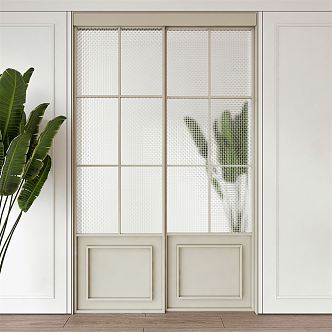 French sliding door 3d model