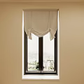 Classic Roman Shades Decorating Window with Light Colored Walls and Exterior View