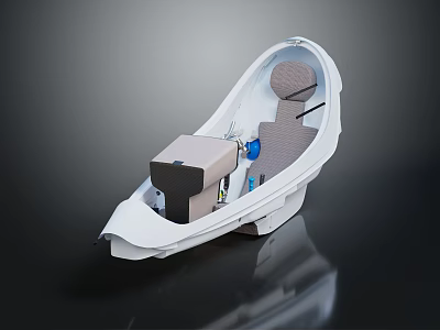 Modern White Equipment Structure With Comfortable Seat Control Panel And Storage Compartment 3d model