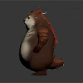 Chubby Cartoon Rodents With Different Belly Patterns Standing Together On Gray Gradient Background
