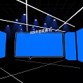 2025 Fashion Changes Display on Stage with Blue Screens and Lighting