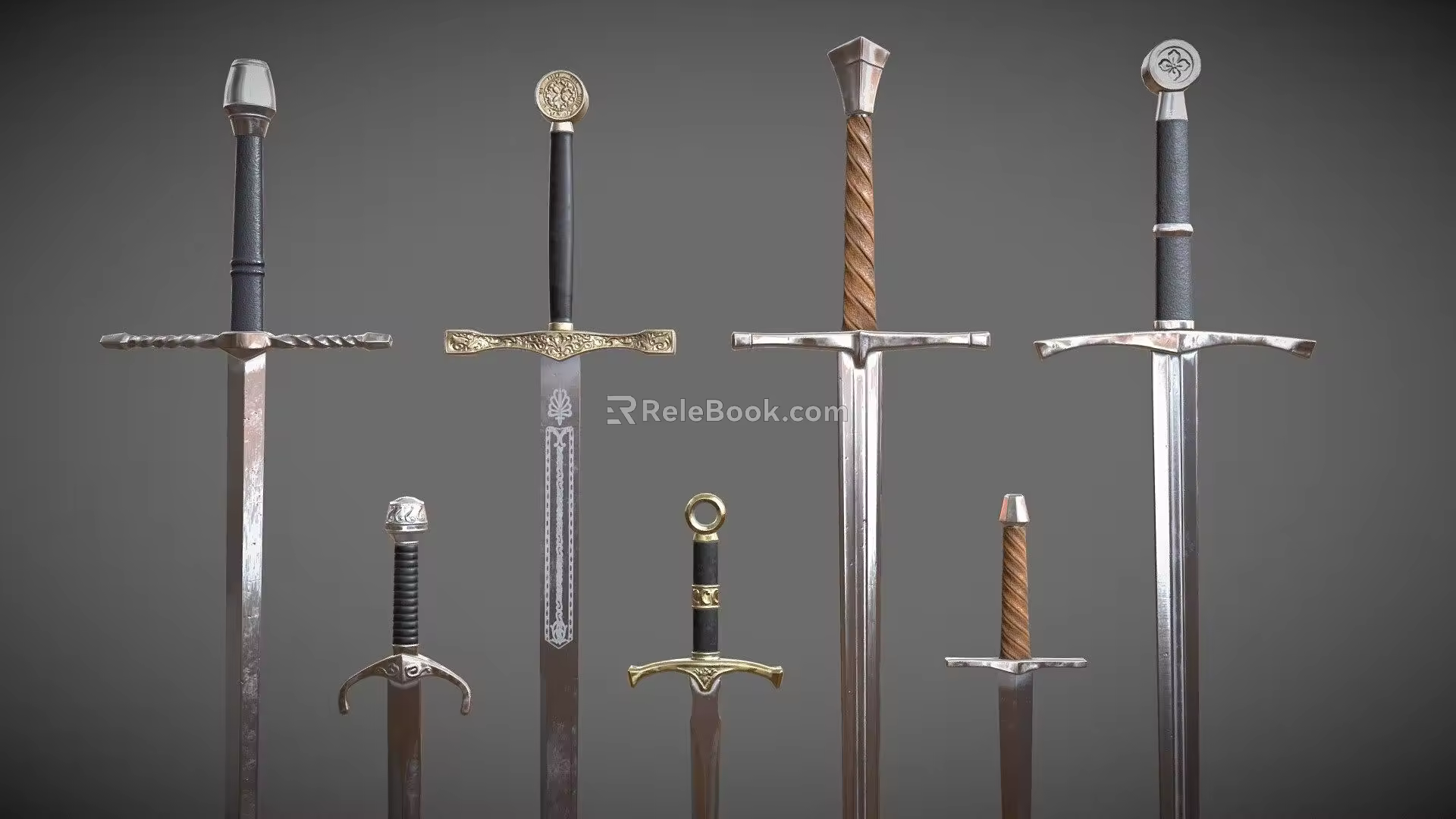 Medieval Swords and Daggers 3d model