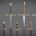 Medieval Swords and Daggers 3d model