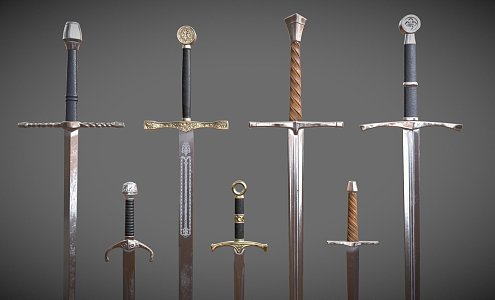 Medieval Swords and Daggers 3d model