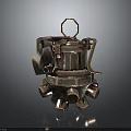 Vintage Metallic Weapon With Multi Barrel Structure And Mechanical Components 3d model