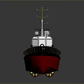 3D Model Pilot Boat With Red Hull Green Deck White Superstructure Antenna And Railing 3d model