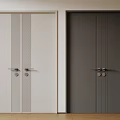 Modern Interior Double Doors With Light Striped And Dark Smooth Surface Design 3d model