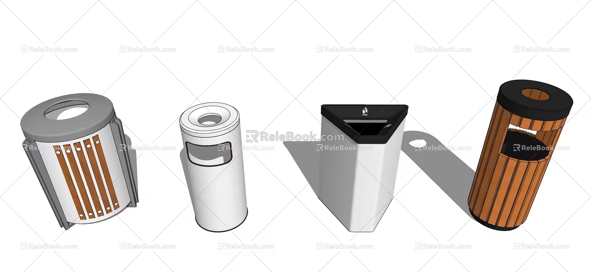 Modern trash can 3d model
