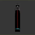 Modern Tactical Pistol With Turquoise Accent Grip And Detailed Barrel Design