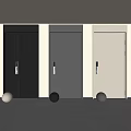 Modern Security Doors With Vertical Ribbed Design And Black Handles In Black Grey Beige