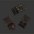 Detailed Military Vehicles Models With Tracks Turrets And Camouflage Design