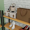 Multi tiered Metal Frame Shoe Rack With Various Shoes And Colorful Storage Boxes