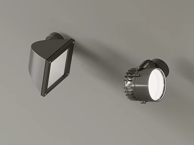 Modern Black Wall Mounted Lights With Square Panel And Round Bulb Design 3d model