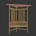 Wooden Gazebo With Slatted Design And Canopy Top For Outdoor Garden Use