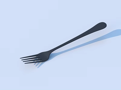 Black Modern Sleek Design Fork For Daily Household Dining Use 3d model