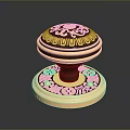 Elegant Wooden Stone Furniture Knob With Intricate Carved Patterns And Classic Design