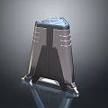Futuristic Weapon Stand With Metallic Design Triangular Top And Sturdy Support Legs 3d model