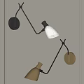 Modern Interior Wall Sconce Lighting With Black Metal Arm And Glass Shade