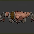 Game Movie Character Red Skin Muscular Metal Armor Shoulder Arm Guards Waist Decoration Armored Pants Boots