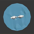 White Origami Swan Decorations With Heart Shaped Necks On Blue Polygon Background