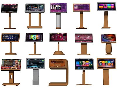 Commercial Interactive Touchscreen Kiosk Equipment With Various Stand Designs And Displays 3d model