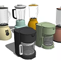 Colorful Modern Kitchen Appliances with Blenders and Coffee Makers in Various Styles