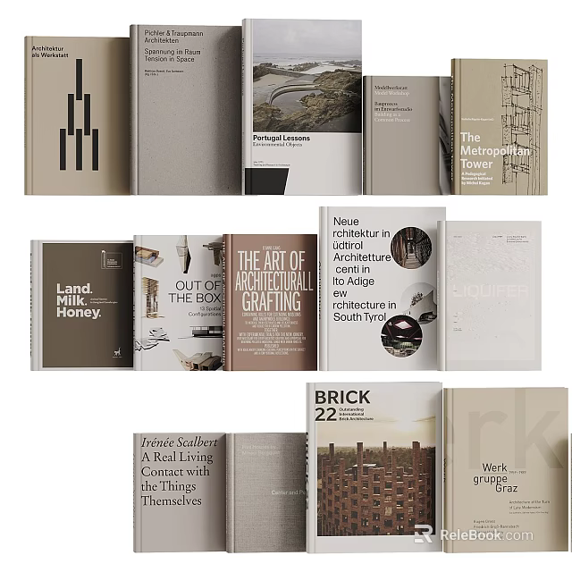 Diverse Books And Magazines Featuring Art Architecture And Structural Design Covers 3d model 