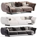 Three Seater Sofa With Plush Cushions Stylish Throw Blankets And Modern Design