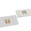 Woven Square Carpet with Soft Slippers and Textured Design for Home Use