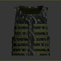 Camouflage Pattern Vest With Yellow Stripes For Daily Living Use