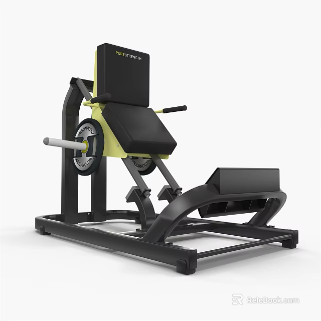 Black and Yellow Adjustable Leg Press Machine with Ergonomic Seat Durable Frame for Strength Training 3d model