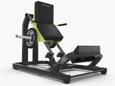 Black and Yellow Adjustable Leg Press Machine with Ergonomic Seat Durable Frame for Strength Training 3d model