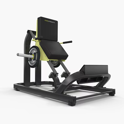 Black and Yellow Adjustable Leg Press Machine with Ergonomic Seat Durable Frame for Strength Training 3d model