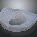 Grey Foam Seat Cushion with Central Hole for Ergonomic Daily Comfort Use