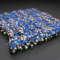 Colorful Floral Carpet with Blue Pink White Blooms Against Black Background for Decorative