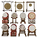 Chinese Style Drum Big Drum Gong 3d model