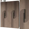 Wooden Surface Furniture Handles Featuring Curved Line Patterns And Unique Shapes
